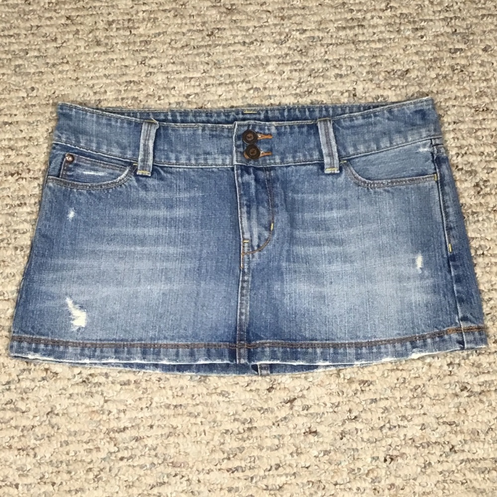 Hollister Short Distressed Jean Skirt Small